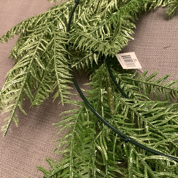 Christmas Modern Shimmering Faux Greenery Wreath for Winter 24” Round - Picture 8 of 11